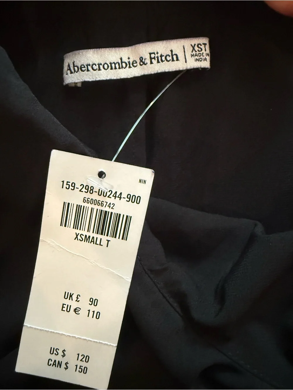 Abercrombie & Fitch Black Ruffle-Front Spaghetti Strap Maxi Dress